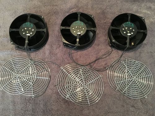 3 EBM 6&#039;&#039; Fans W2S130-AA03-01 230 Vac 50/60Hz 45/39W w/ front and back grills
