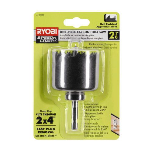 Ryobi 2-1/8 in. Carbon Hole Saw, Aggressive Tooth Design, Green, Steel, A10HS06