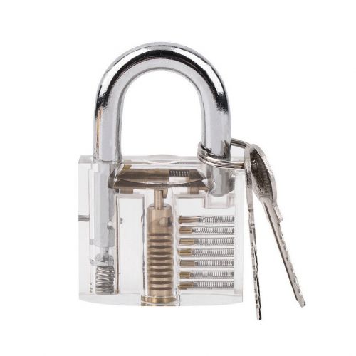 Pick Cutaway Visable Padlock Lock For Locksmith Practice Training Skill Set GD