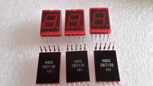 SN713B Qty3 NEC Seven Segment High Efficiency Red 0.45&#034; Common Anode display