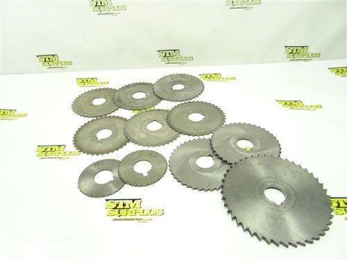 LOT OF 11 HSS SLITTING SLOTTING SAWS 2-11/16&#034; TO 5&#034; NATIONAL MARTINDALE