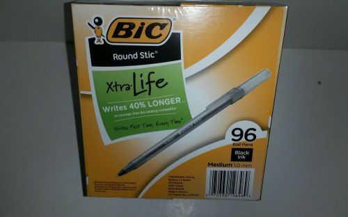 BRAND NEW VALUE PACK BIC ROUND STICK BALL POINT PENS BLACK INK