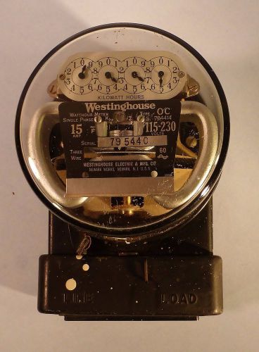 Vintage Westinghouse Electric Co. Meter 15 Amps, 60 Cycles, 120 volts, Type CA