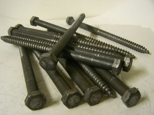 1/2&#034; x 8&#034; lag bolts hex head plain steel qty. 12 for sale