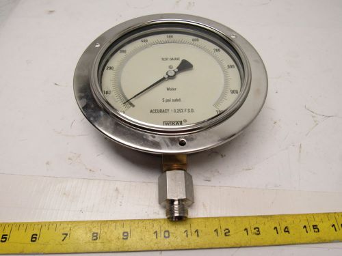 Wika 220mac7 6&#034; flanged mount pressure test gauge 0-1000 psi 1/2&#034; npt  bottom for sale
