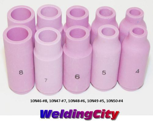10 ceramic cups 10n46 10n47 10n48 10n49 10n50 #4-#8 tig welding torch 17/18/26 for sale