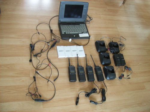 4 TK-372G Motorola Radios / New batteries / Programming Computer &amp; Extras