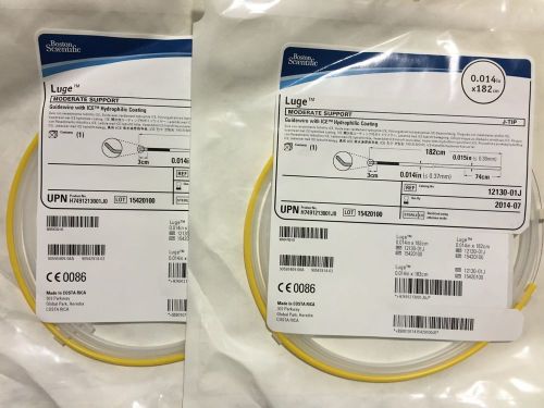 Lot of 2- Boston Scientific # 12130-01J. Luge Gidewire 0.014in x 182cm