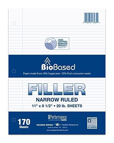Roaring Spring Paper Products Filler Paper, Narrow Ruled,  11 x 8.5 inches, 20#