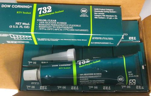 New case of 12, 3oz tubes dow corning 732 white multi-purpose rtv sealant 2018 for sale