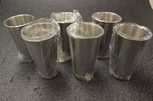 Set of 6 Stainless Steel Malt Mixing Cup 30 oz Milkshake Polished Mirror Finish
