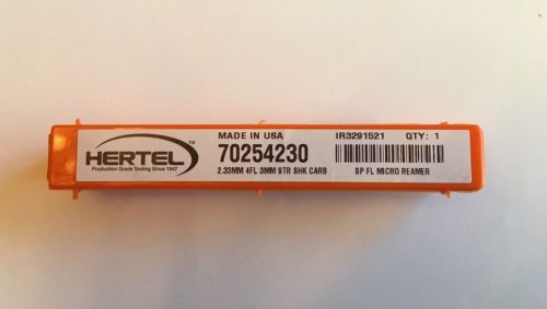 Hertel 70254230 2.33MM Reamer Carbide Straight Shank