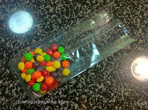 100 Pcs 5x4x15 Clear Side Gusseted Cello / Cellophane Bags Good for Candy Coo...