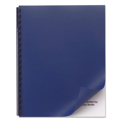 Opaque Plastic Presentation Binding System Covers, 11 x 8-1/2, Navy, 50/Pack