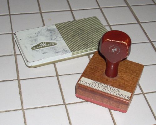 Vintage Indiana Stamp + Ink Pad - Confidential Subject To Court Protective Order