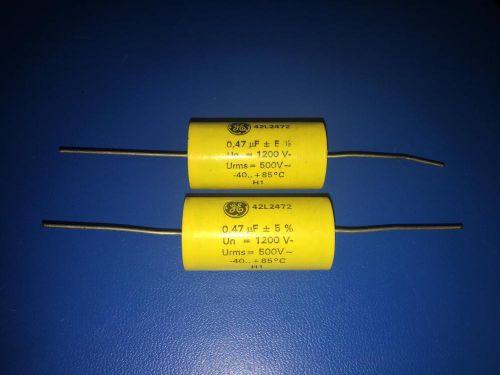 GE 42L2472 Capacitor 0.47 UF 0.47 MFD +/- 5% 1200V set of 2 OLD STOCK