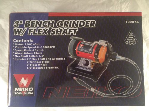 NEIKO 10207A 3&#034; MINI BENCH GRINDER WITH FLEX SHAFT