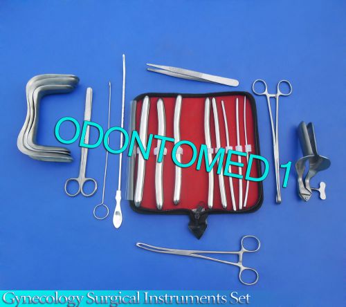 Gynecology Surgical Instruments Sims+Collin Speculum Medium+Hegar Dilators Kit