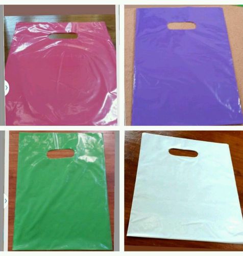 500 9&#034;x12&#034;  Multi Color Plastic Merchandise Bags Handle Retail Gift Bags