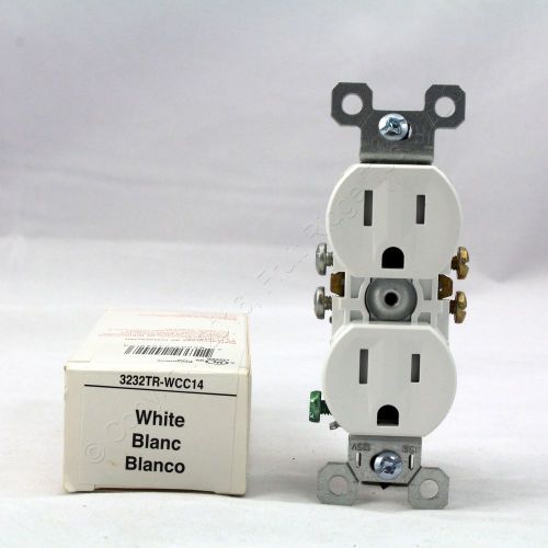 Pass &amp; seymour white tamper resistant receptacle outlet 15a 5-15r 3232tr-wcc14 for sale