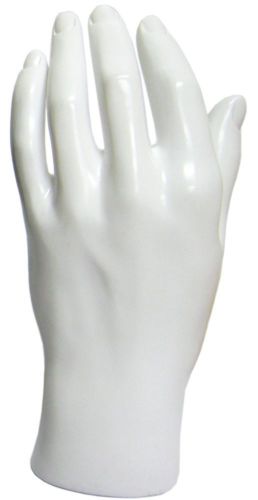 MN-HandsM WHITE LEFT Male Mannequin Hand (WHITE ONLY)