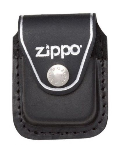 Zippo LPCBK Black Leather Lighter Pouch w/Pocket Clip