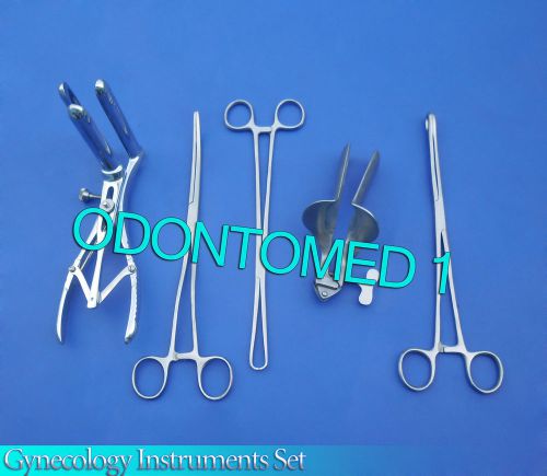 Exam set w/mathieu+collin speculum large+spong forceps gynecology instruments for sale