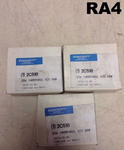 Ashcroft 2C510 3-1/2&#034; Air Pressure Gauge 60PSI 1/2&#034;NPT- NIB- Lot of 3