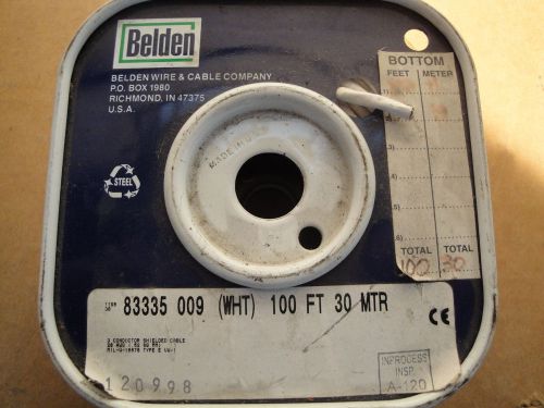 100 Ft Belden 20 Awg 3 Conductor Silver Plated Shielded Teflon Wire