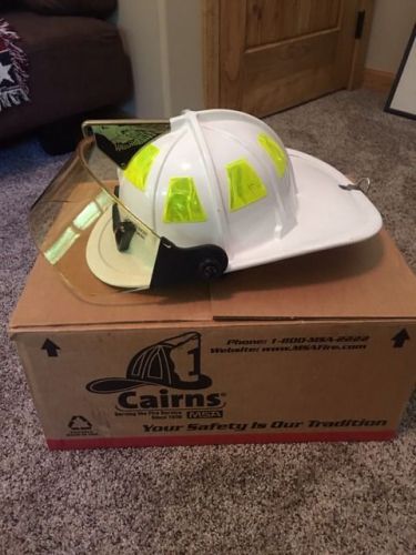 Cairns MSA 880 Fire Helment , With Face Shield, Bonnet And Shroud, NEW IN BOX