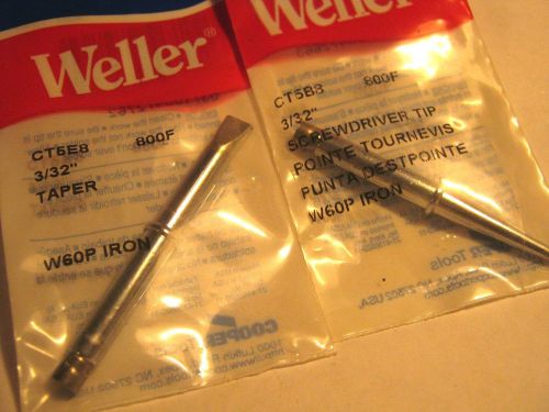 2 Weller Soldering tips for W60 P soldering irons  CT5E8 and CT5B8