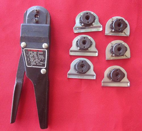 BURNDY M10S-1 CRIMPING TOOL WITH 7 INSERTS