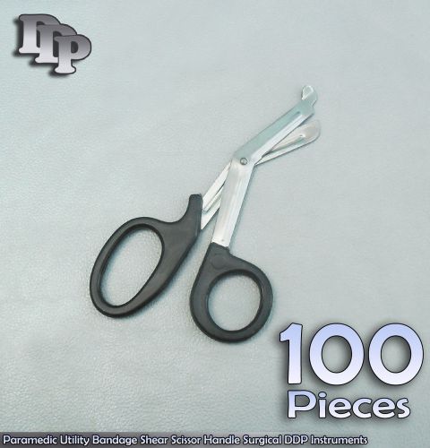 100 Paramedic Utility Bandage Shear Scissor 5.5&#034; Black Surgical Instruments