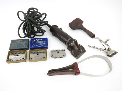 Vintage OSTER A4 ANIMAL HEAVY DUTY CLIPPERS (FOR REPAIR) W/ BLADES COMB SHEERS