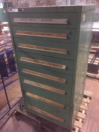Stanley Vidmar 8 Drawer Parts Tool Cabinet Box Storage 30&#034; Wide Industrial USED