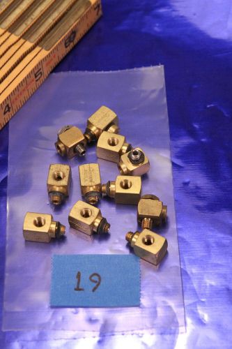 Lot of Eleven Mini Brass air Elbows and Tees