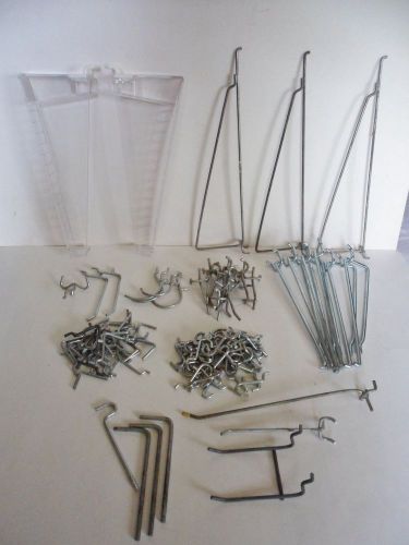 Large Lot Of Pegboard Hooks Curved &amp; Straight Shelf Brackets Metal &amp; Plastic