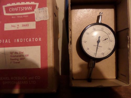 Vintage Craftsman Model 9 38683 Dial Indicator 2 1/4&#034;  Made in England.