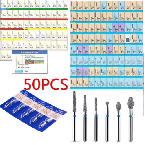 50pcs dental diamond burs flat-end medium fg 1.6mm for high speed handpiece hot for sale