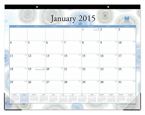 Blue sky 2015 dandelions monthly desk pad calendar, case bound, 22 x 17 inches for sale