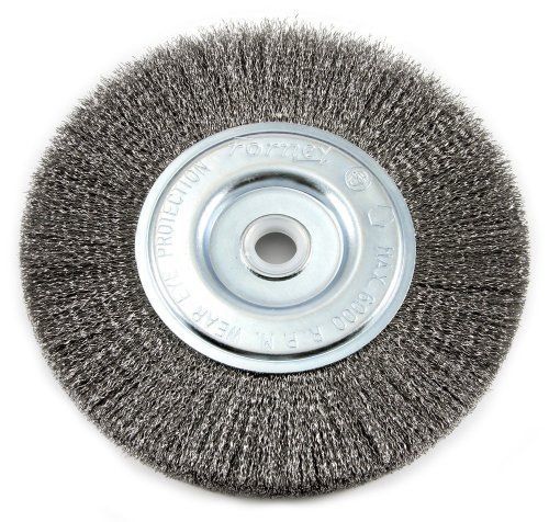 Forney 72747 Wire Bench Wheel Brush, Fine Crimped with 1/2-Inch and 5/8-Inch New