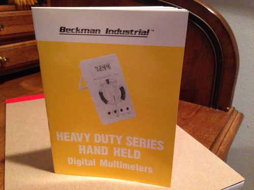 Operators manual For Beckman Industrial Digital Multimeters