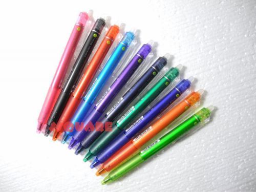 Pilot FriXion Clicker Knock 0.5mm Retractable Gel Ink Rollerball Pen 10 Colours