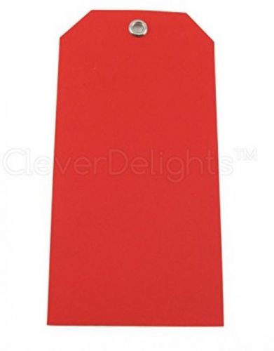 50 pack - red plastic tags - 4.75 x 2.375 - tear-proof and waterproof - asset for sale