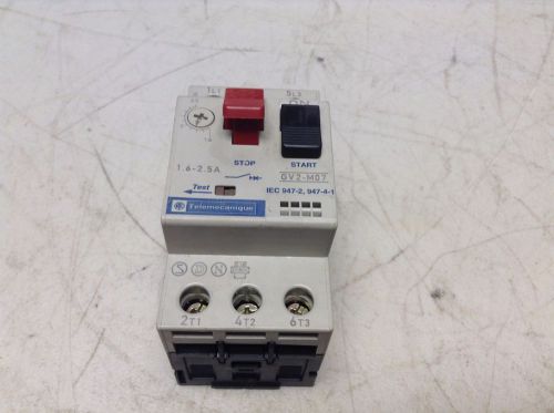 Telemecanique Motor Starter Circuit Protector GV2-M07 1.6-2.5 Amp GV2M07 GV2 M07