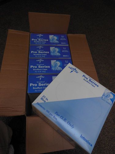 500 MEDLINE Latex-Free PRO SERIES BOUFFANT CAPS for O.R. (21&#034; - Blue) NON28232B