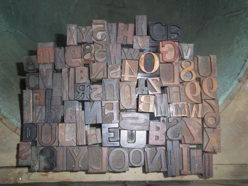 81 Antique Letterpress Letters Numbers Wood Blocks