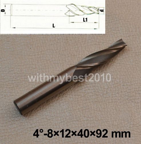 Lot 1pcs 3Flute HSS Taper End Mills Taper Angle 4 degree Dia 8mm Shank Dia 12mm