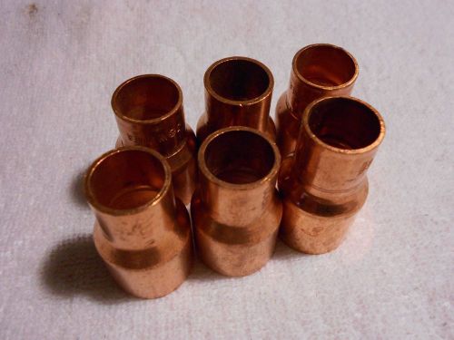 6 pcs. copper 3/4&#034; x 1/2&#034; reducing coupling - solder - new for sale