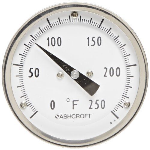 Ashcroft ei series bimetal thermometer, 3&#034; dial size, 1/2&#034; npt rear stem for sale
